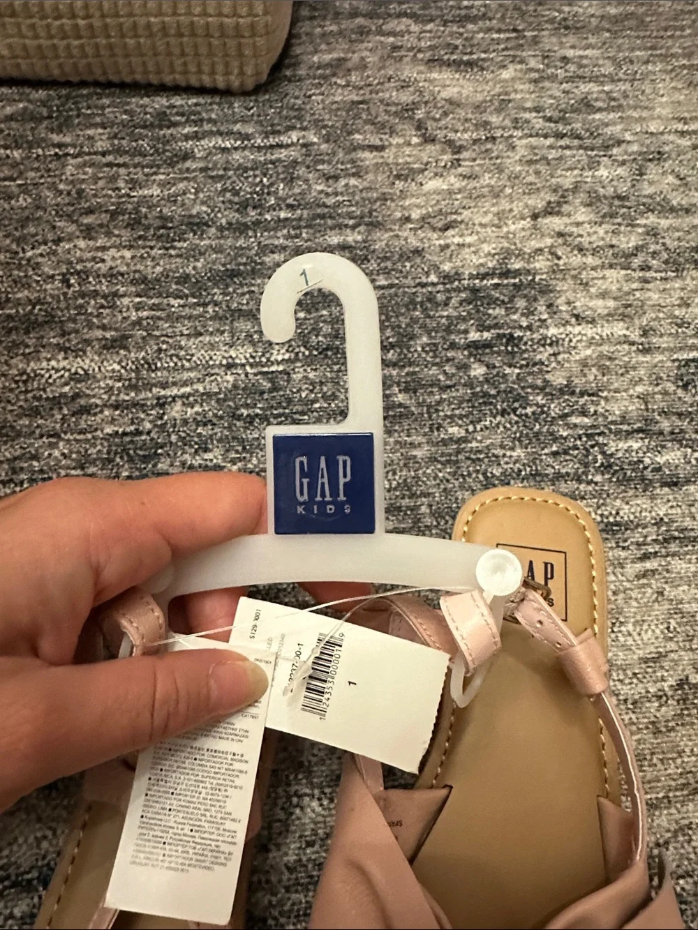 GAP Kids Blush Pink Bow T-Strap Sandals